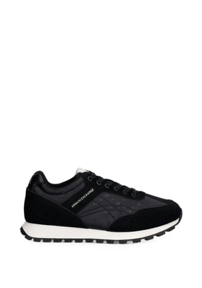 Armani Exchange monogram-print lace-up sneakers - Black