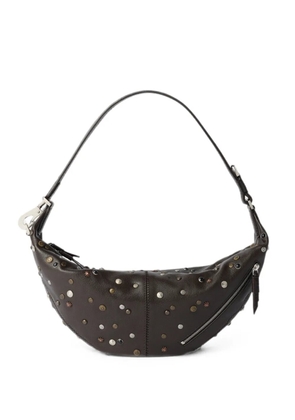 LEMAIRE mini quiver clip bag in satellite-studded grained buffalo leather - Brown