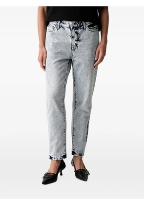 Armani Exchange acid-wash embroidered-logo jeans - Blue