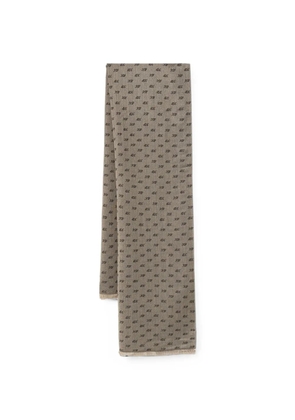 Armani Exchange logo-jacquard frayed scarf - Neutrals