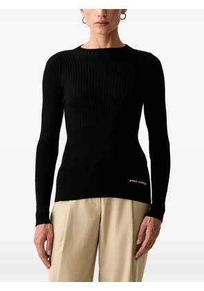 Armani Exchange logo-embroidered crew-neck sweater - Black