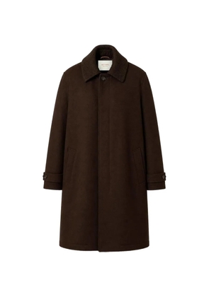 RETORI detachable knit-collar coat - Brown
