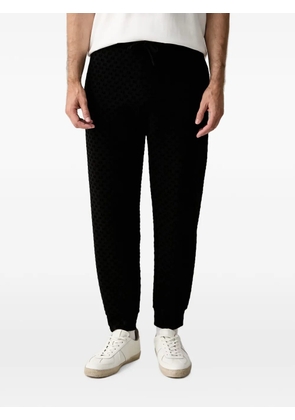 Armani Exchange monogram-pattern drawstring track pants - Black