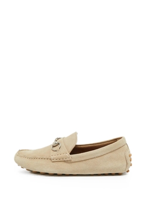 Gucci Pre-Owned Horsebit suede loafers - Neutrals
