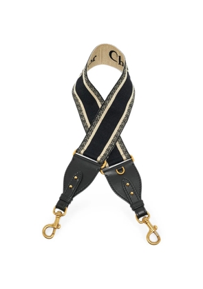 Christian Dior Pre-Owned embroidered leather-trim shoulder strap - Black