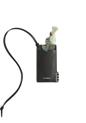 JW Anderson fish-comb leather key ring - Black