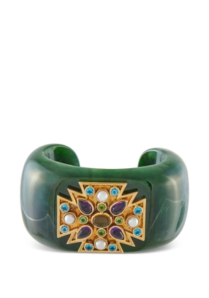 VERDURA Maltese Cross nephrite jade cuff bracelet - Green