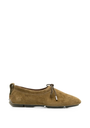 Wales Bonner suede lace-up loafers - Brown