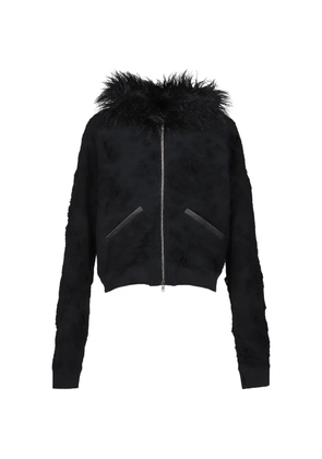 FILTH distressed faux-fur jacket - Black