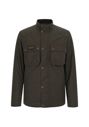 Barbour International Merton buckled-collar waxed-cotton jacket - Green