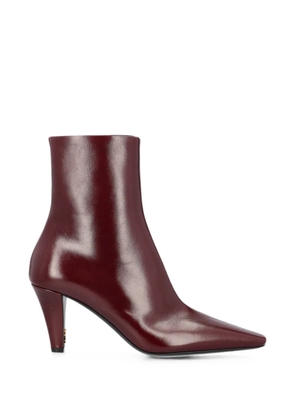 Saint Laurent Jill booties in smooth leather - Red