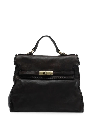Campomaggi Ginevra whipstitch-trim leather shoulder bag - Brown