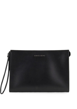 Orciani leather wristlet clutch bag - Black