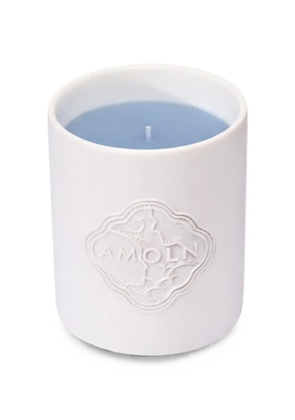 Amoln embossed cylindrical candle - White