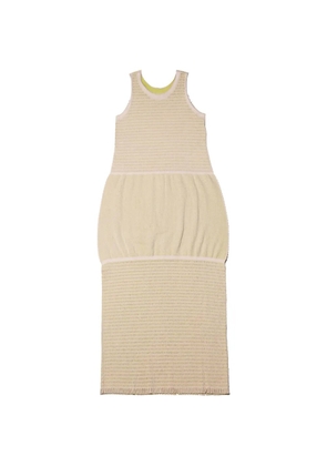 Issey Miyake ribbed fringed-hem dress - Neutrals