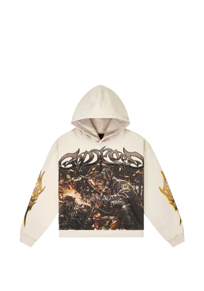 GODSPEED graphic-print long-sleeve hoodie - Neutrals