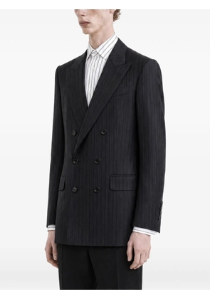 TOM FORD stripe-pattern double-breasted blazer - Black