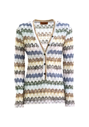 Missoni zigzag-knit V-neck sweater - White