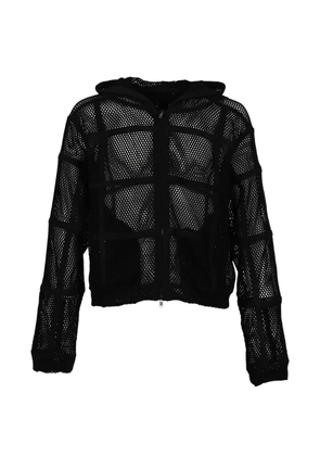 FILTH mesh-panel zip-up hoodie - Black