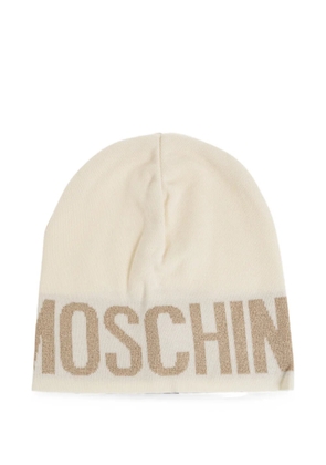 Moschino logo-intarsia beanie hat - Neutrals