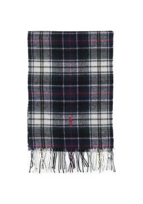 Polo Ralph Lauren tartan fringe wool scarf - Blue