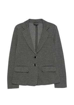 Emporio Armani herringbone-pattern single-breasted jacket - Grey
