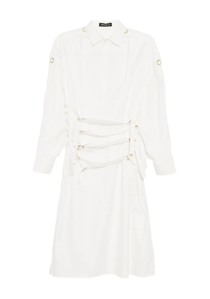 Undercover buckle cutaway-collar shirt dress - White