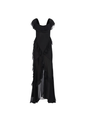Nina Ricci ruffled silk maxi dress - Black