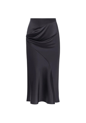 Nina Ricci asymmetrical draped midi skirt - Black