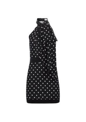 Nina Ricci polka-dot halterneck mini dress - Black