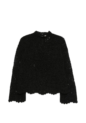 Semicouture crochet scalloped-edge jumper - Black