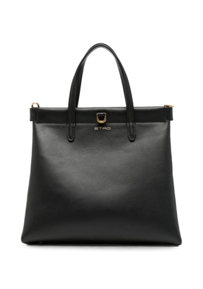 ETRO logo-detail leather tote bag - Black