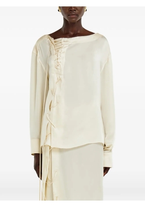 Ferragamo string tie detail blouse - Neutrals