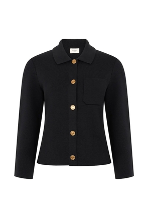 Saint Laurent polo cardigan in wool - Black