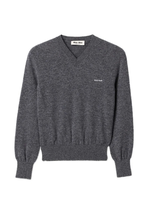 Miu Miu V-neck wool cardigan - Grey