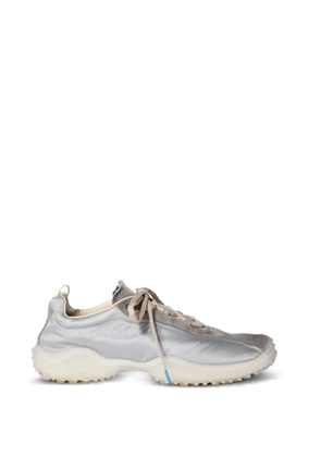 Miu Miu Bubble technical fabric and suede sneakers - Silver