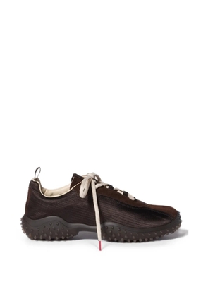 Miu Miu Bubble technical fabric and suede sneakers - Brown
