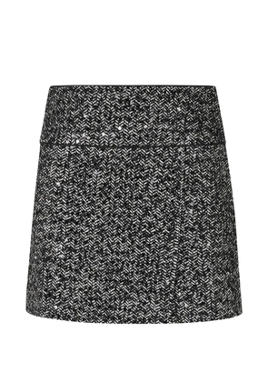 ERMANNO FIRENZE sequin-embellished herringbone mini skirt - Black