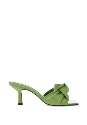BY FAR Lana knotted leather mules - Green