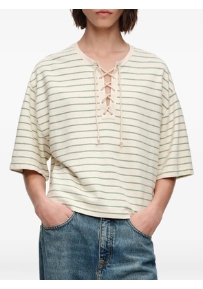 Bimba y Lola green striped adjustable crew neck T-shirt