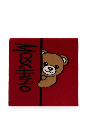 Moschino Teddy Bear-logo scarf - Red