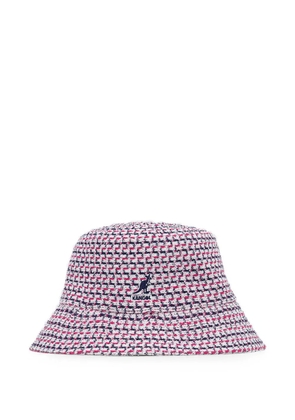 Kangol logo-embroidered patterned bucket hat - White