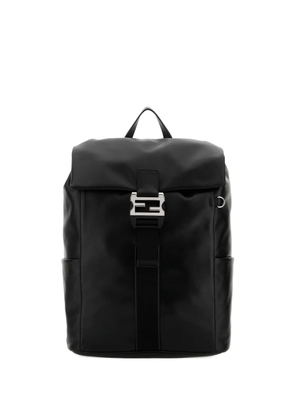 FENDI Flux buckle leather backpack - Black