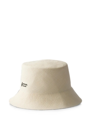 Prada Panama fabric bucket hat - Neutrals
