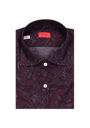 Isaia paisley-print cotton shirt - Red