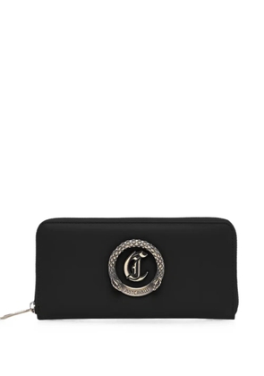 Just Cavalli snake-logo plaque wallet - Black