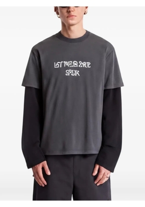 HELIOT EMIL Tacito layered-sleeve T-shirt - Grey