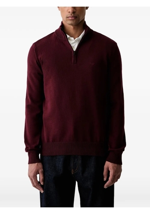 Emporio Armani half-zip logo-embroidered sweater