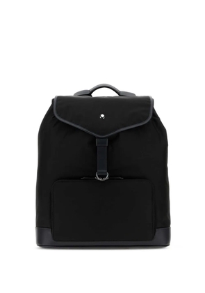 Montblanc logo-plaque foldover-top canvas large backpack - Black