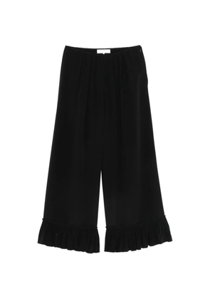 Chloé cropped fluid pants in crêpe de chine - Black